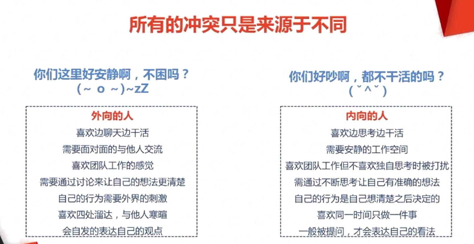 所有的沖突只是來源于不同