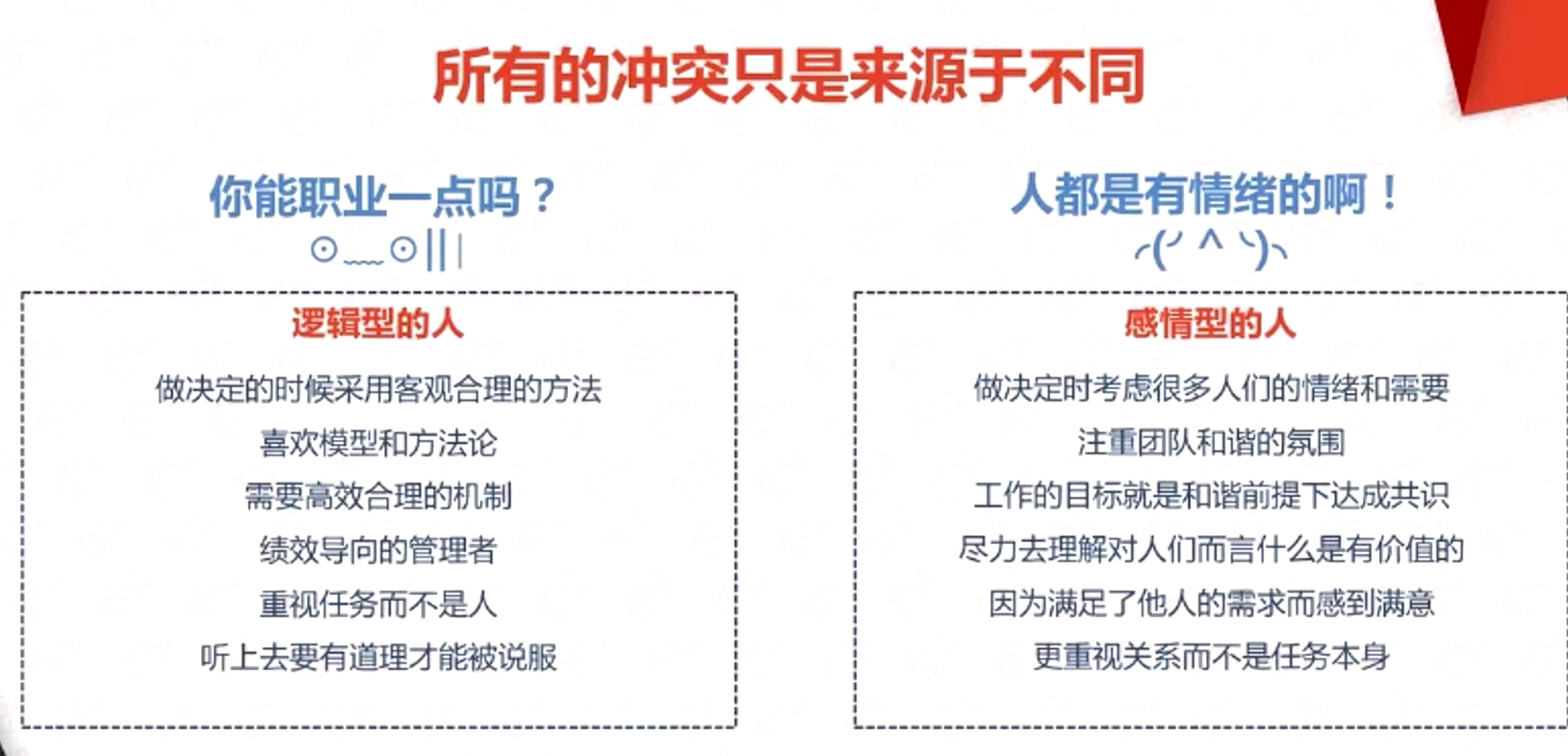 邏輯型的人 做決定的時候采用客觀合理的方法