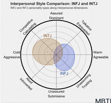 INFJ 和 INTJ 的區別體現：人際關系、友誼和伙伴關系