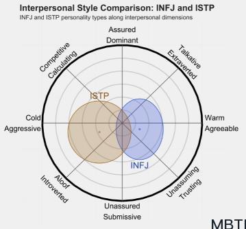 INFJ 和 ISTP 的區別體現：人際關系、友誼和伙伴關系